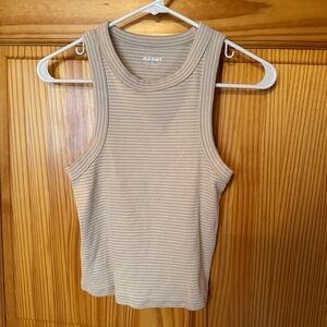 Old Navy Beige Striped Tank Top